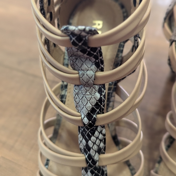 Snake Print Heeled Sandals by Report - Picture 9 of 9